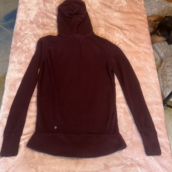 Lululemon Sweet Savasana Pullover Knit Hoodie Sweater sz 4 Heathered Bordeaux - Picture 7 of 11